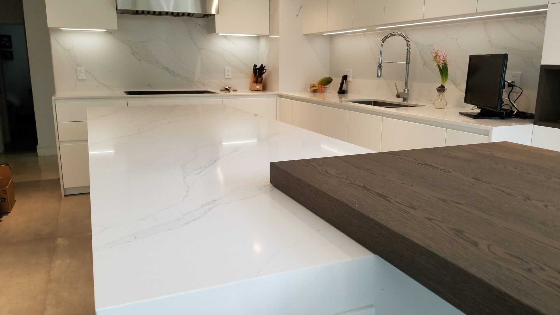 Bright White Modern Kitchen — view 2